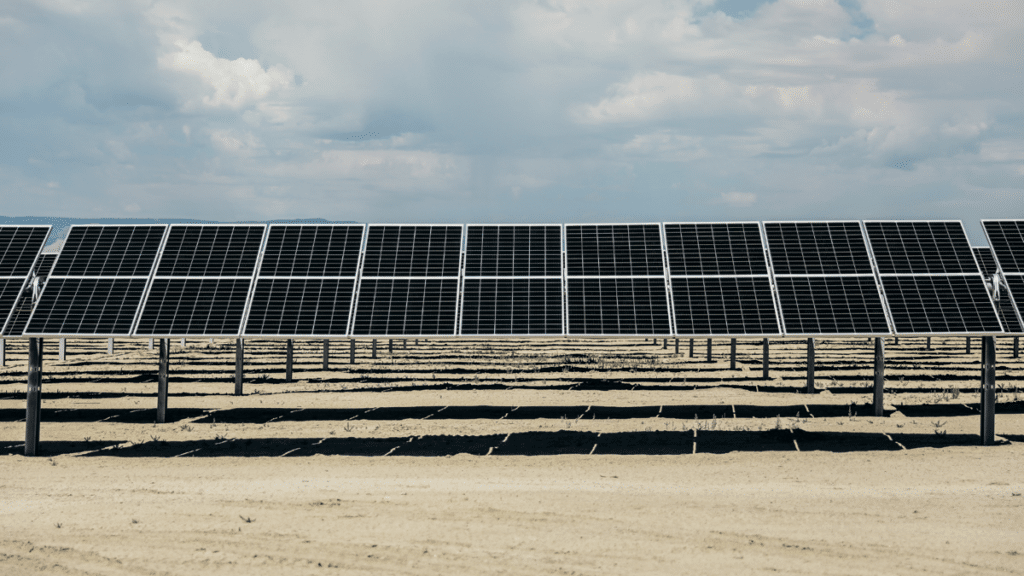 row of solar panels 
