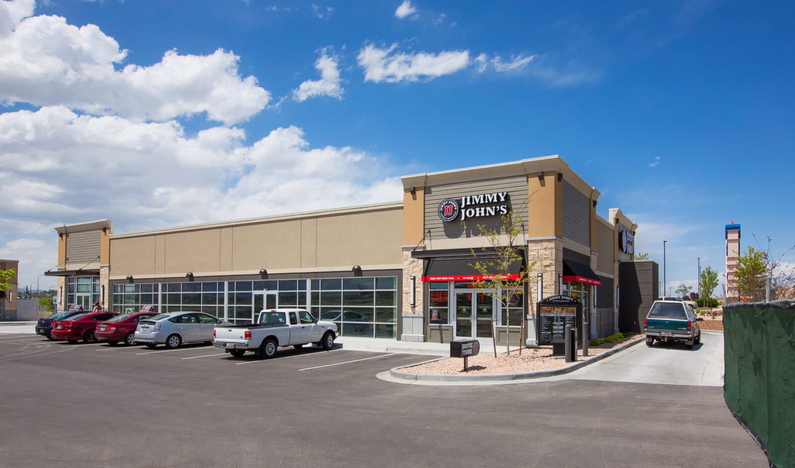 Exterior view of View 72 retail space, Jimmy John's