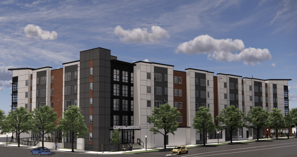 View of Capitol multifamily development, southwest perspective