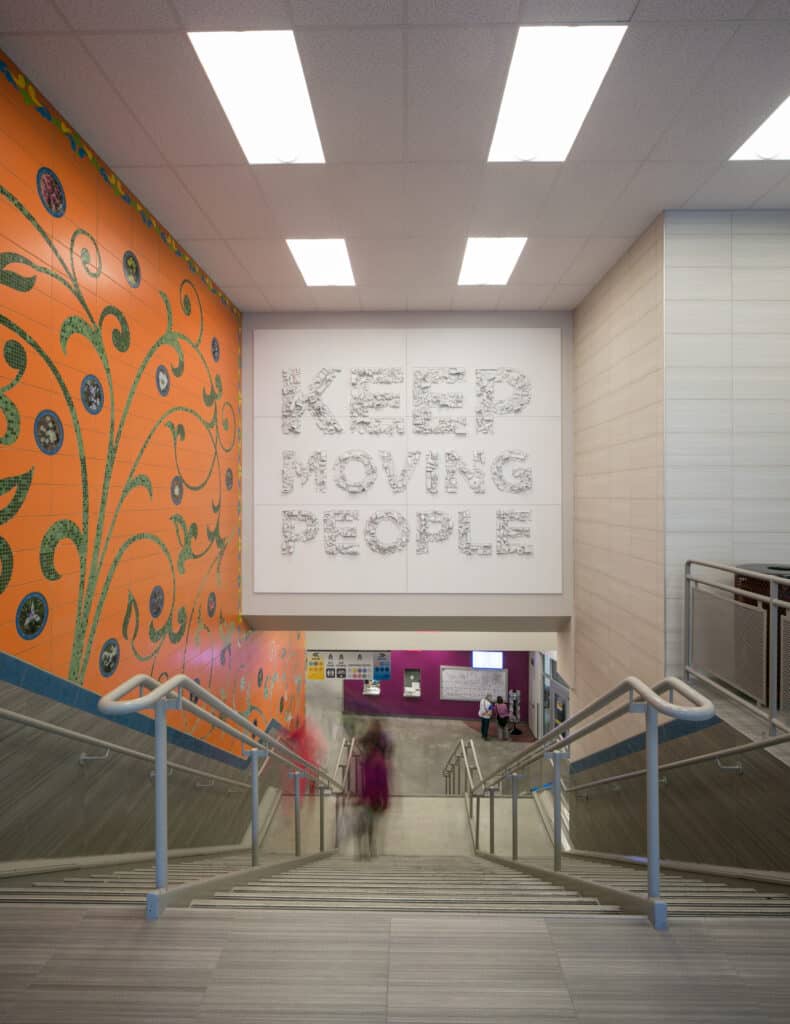 Interior view of City Center Boise building, stairway