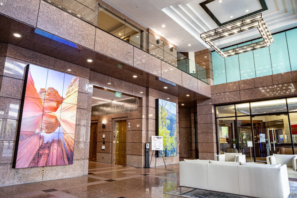 Interior main lobby of One Utah Center, Tower 201