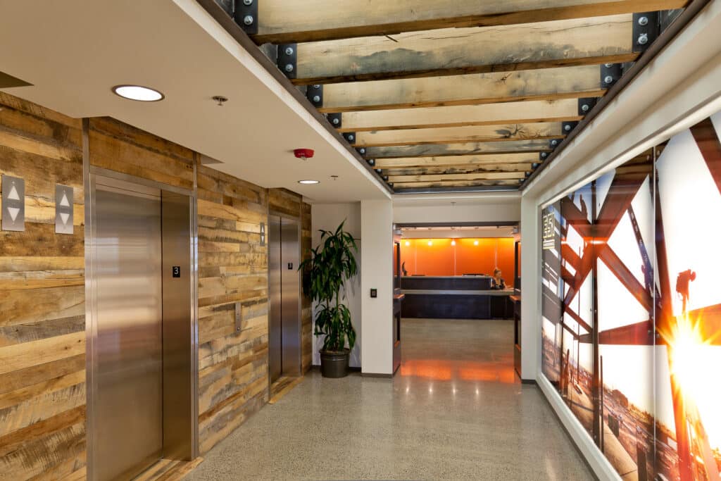 Interior of the Portico at Meridian, elevators