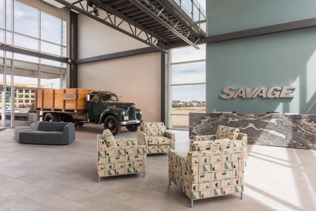 Interior of Savage building front lobby