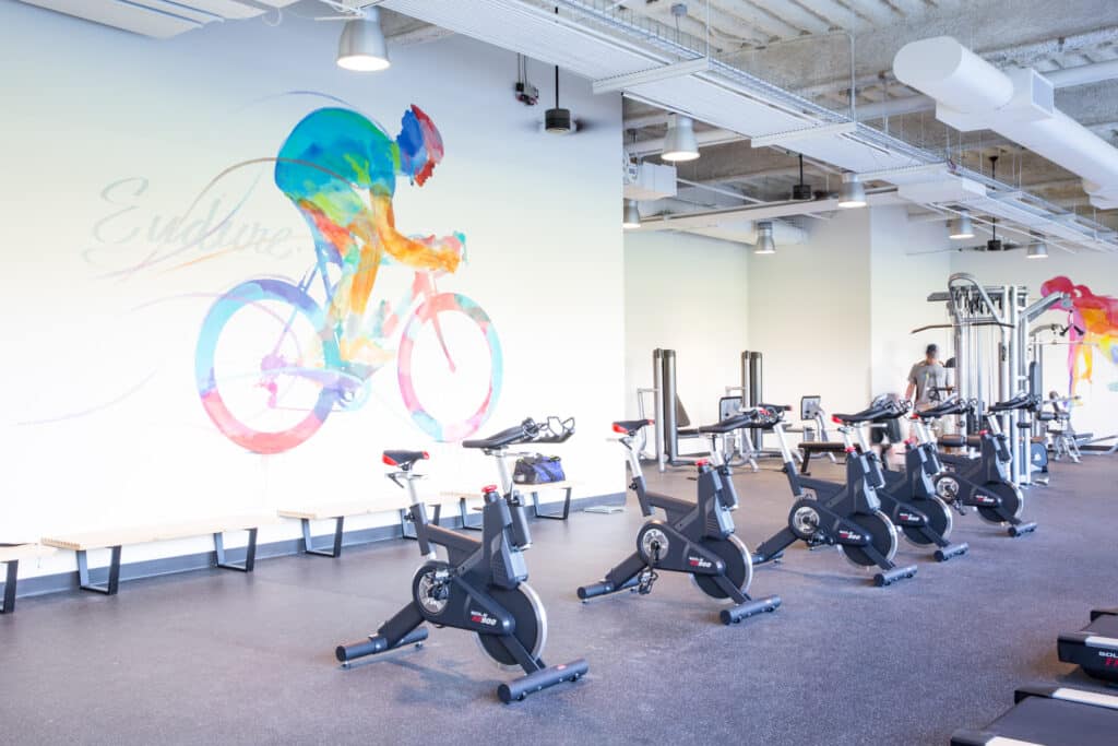 Interior of Solution Reach building, gym