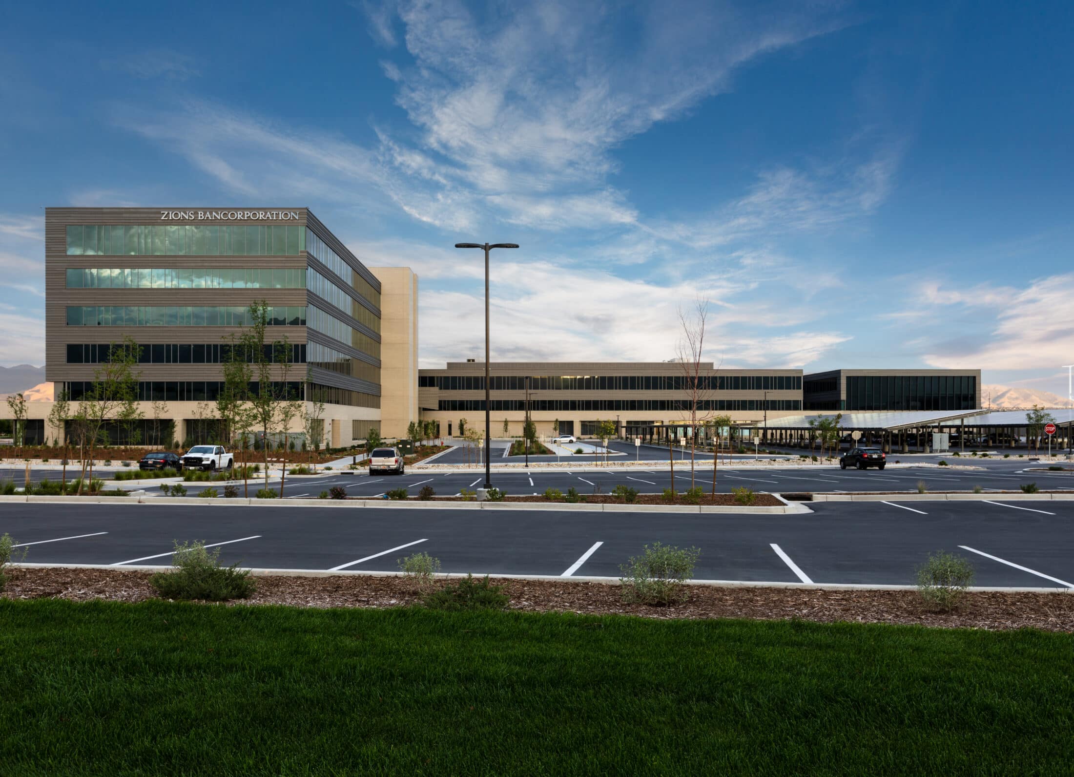 Exterior of Zions Technology Center building at daytime