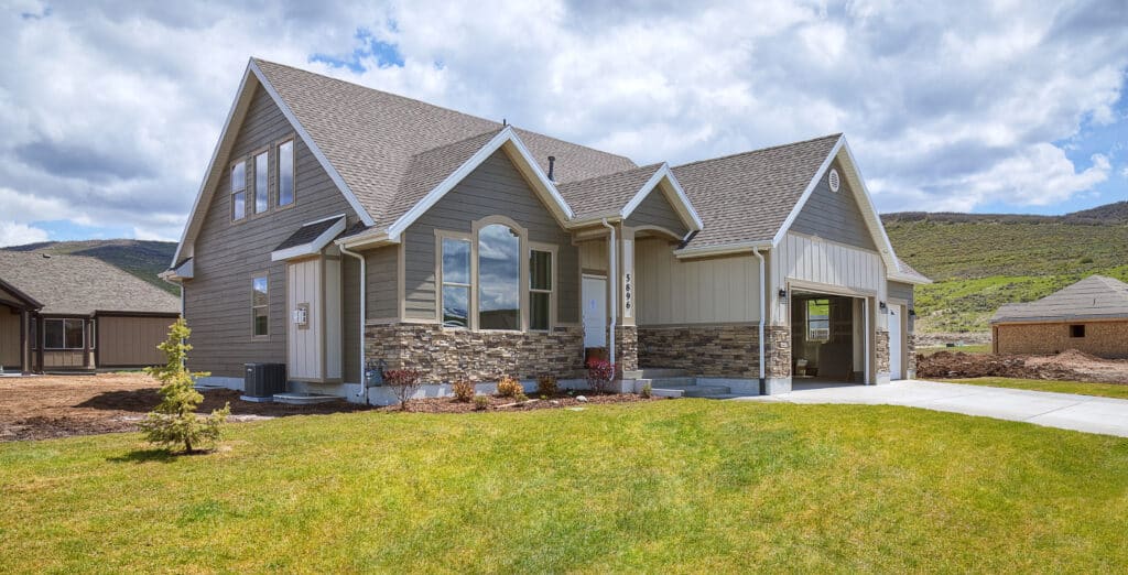 Exterior view of home in The Cottonwoods residential development