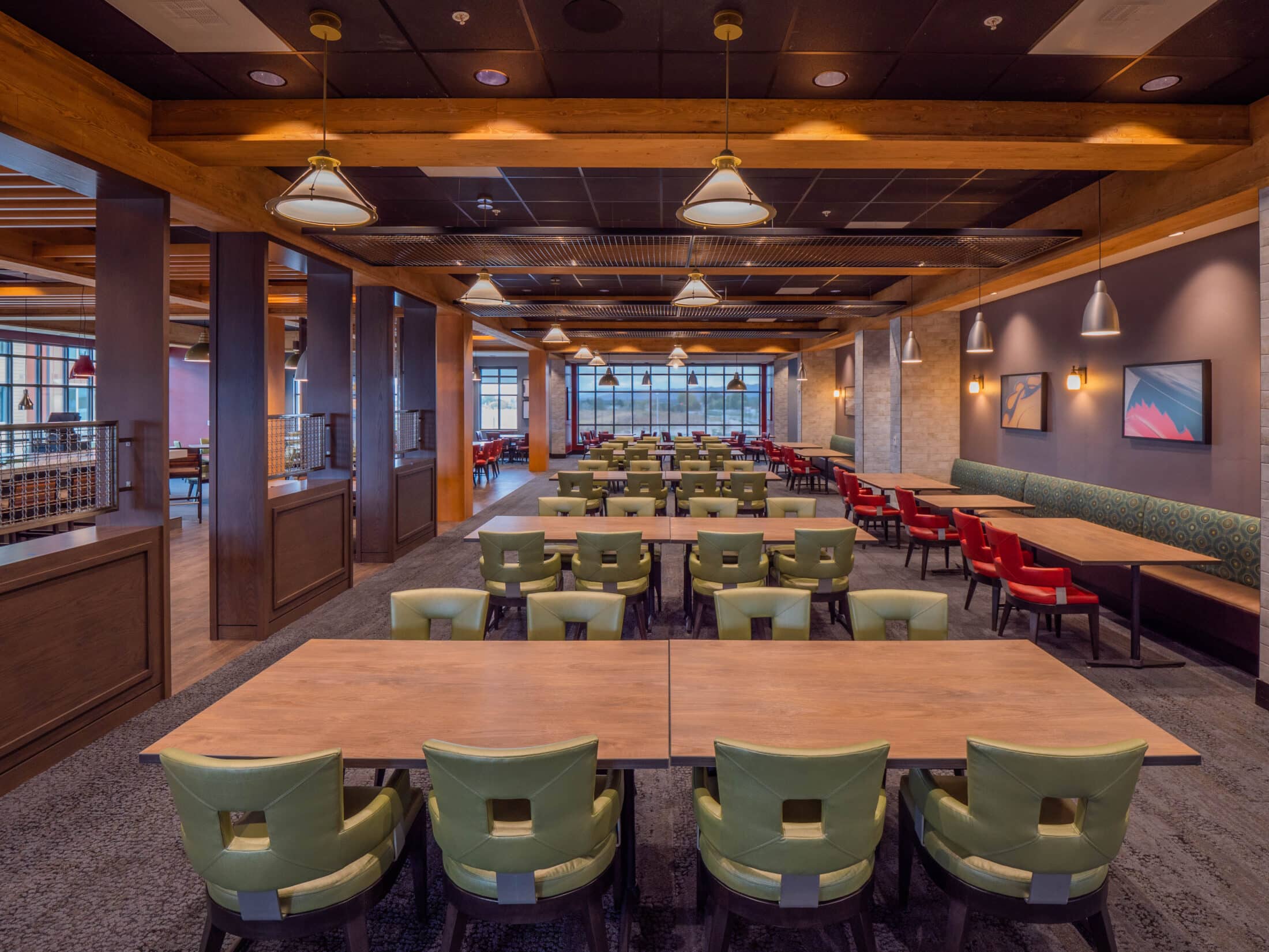 Interior of Summit Vista, tables