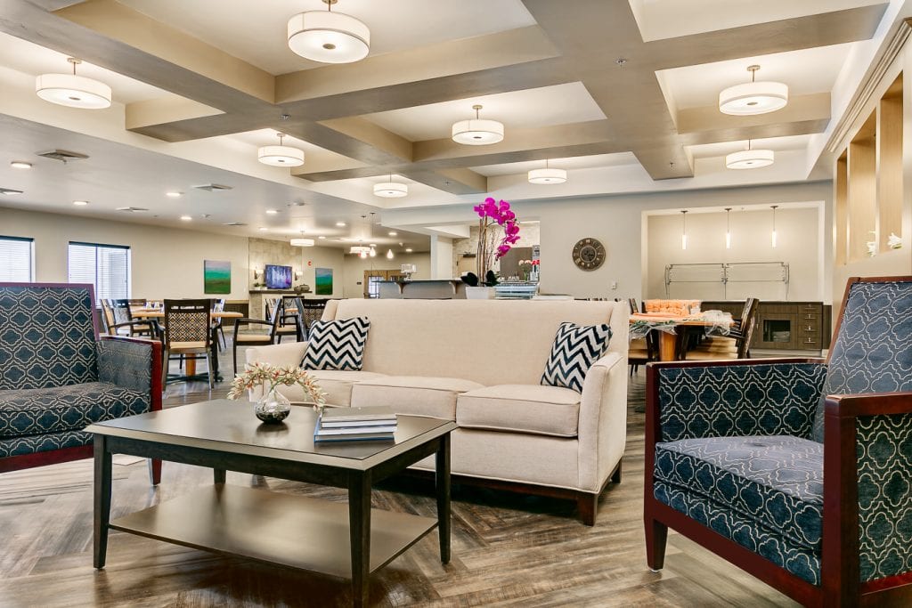 Interior view of Veranda Senior Living, seating area