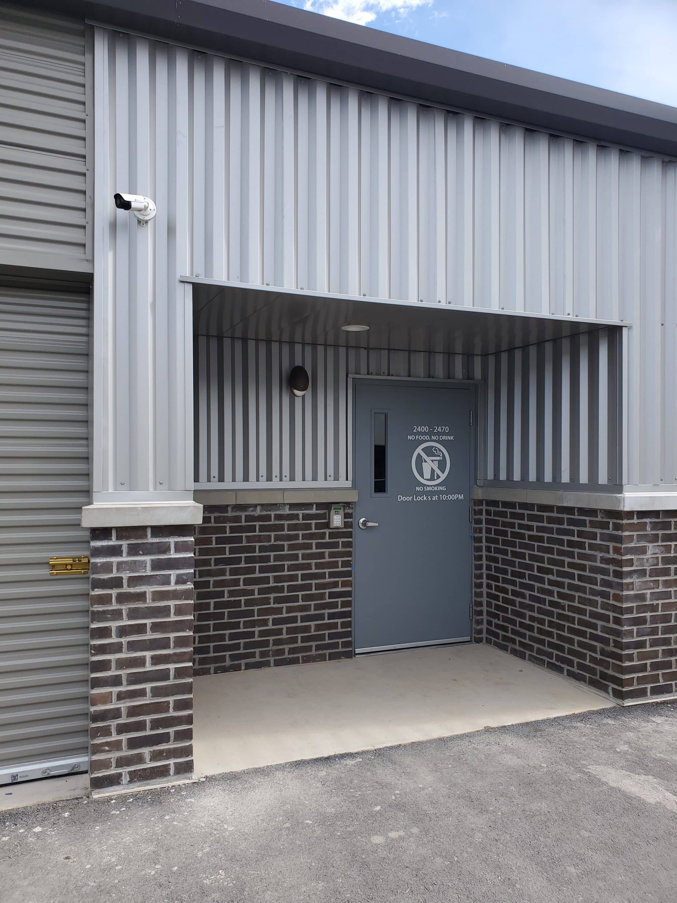 Exterior door leading to interior units 