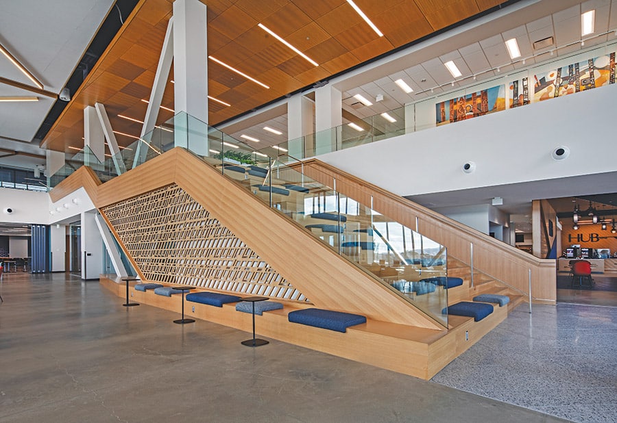 Photo courtesy of Okland Construction, Interior Staircase, Zions Bancorporation Technology Center