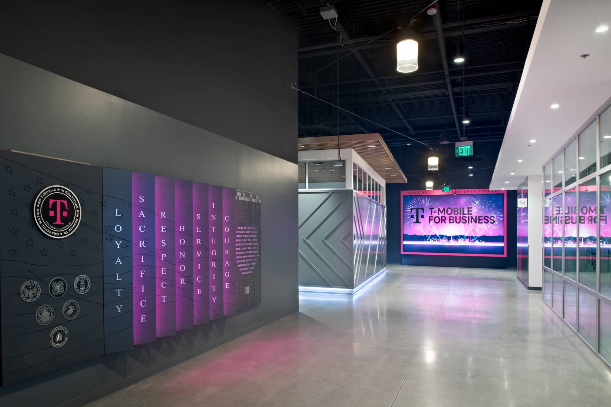 Interior T-Mobile for Business Customer Experience Center