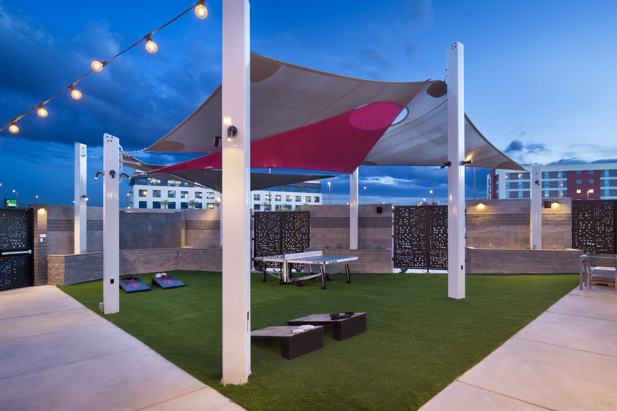 Outdoor space with canopy Exterior T-Mobile for Business Customer Experience Center