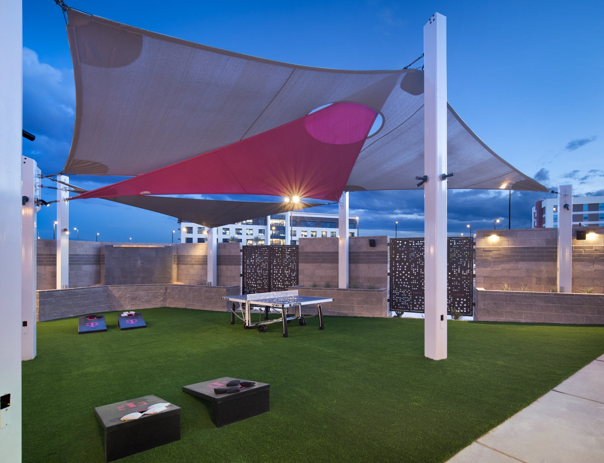 Outdoor space with canopy Exterior T-Mobile for Business Customer Experience Center