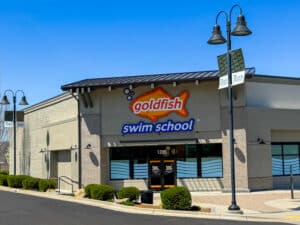 Exterior of Gold Fish Swim School at The Sugar District in Nampa, ID